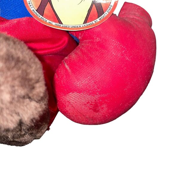 Vintage Plush Tazmanian Devil Warner Bros Boxing Glove Bedroom Decor Gift 11" - Picture 7 of 13